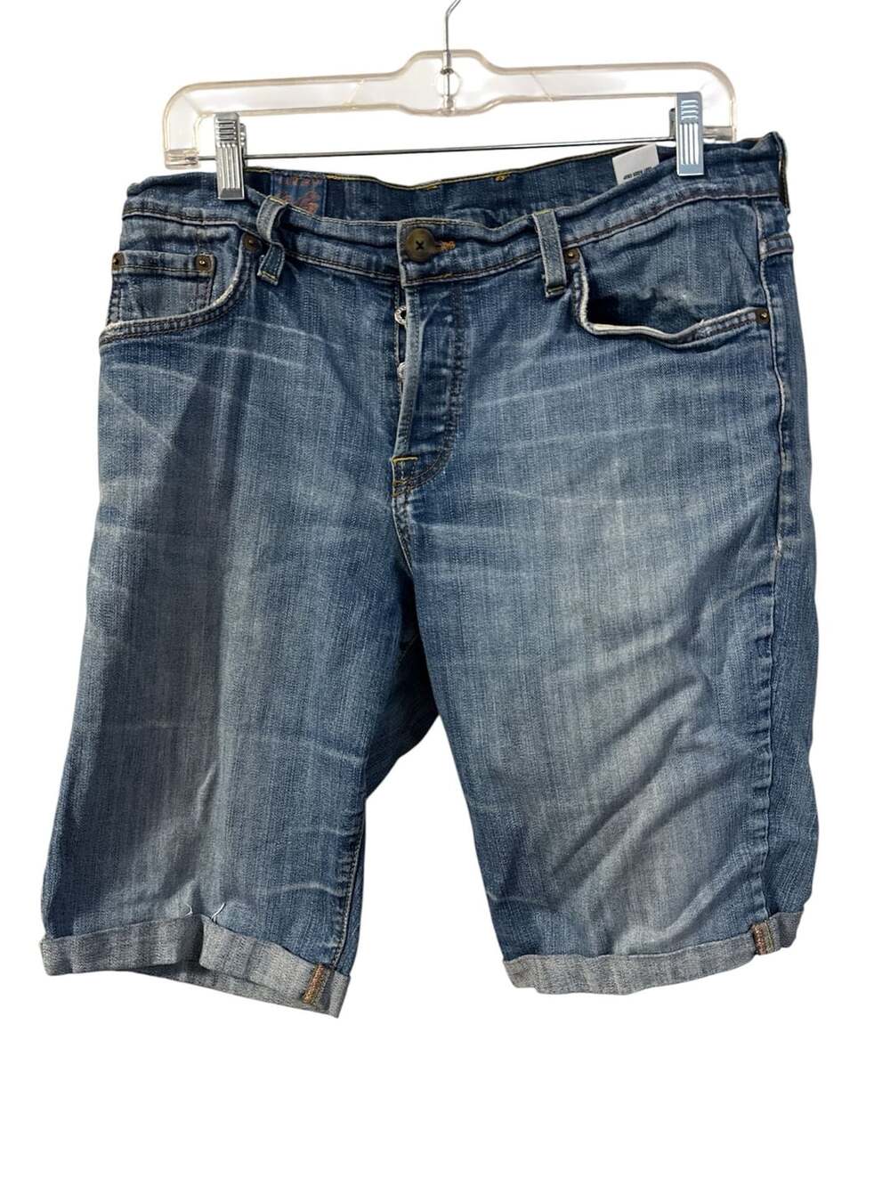 Lucky Brand Easy Rider Crop Shorts Size 14/32 Blue Denim Button Fly
